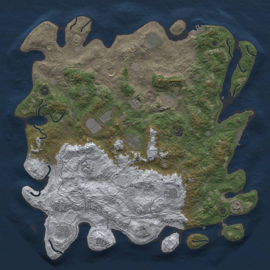 Rust Map: Procedural Map, Size: 4500, Seed: 16489004, 20 Monuments