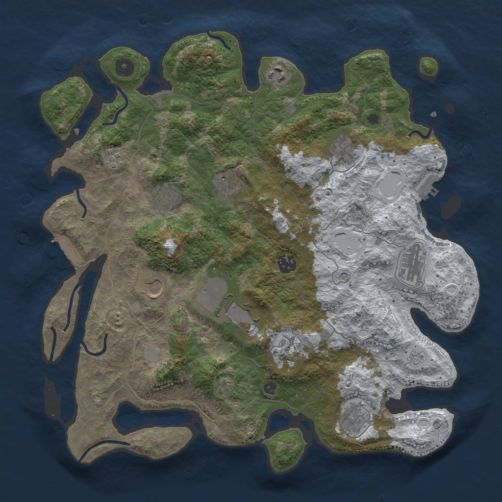 Rust Map: Procedural Map, Size: 4000, Seed: 245, 20 Monuments