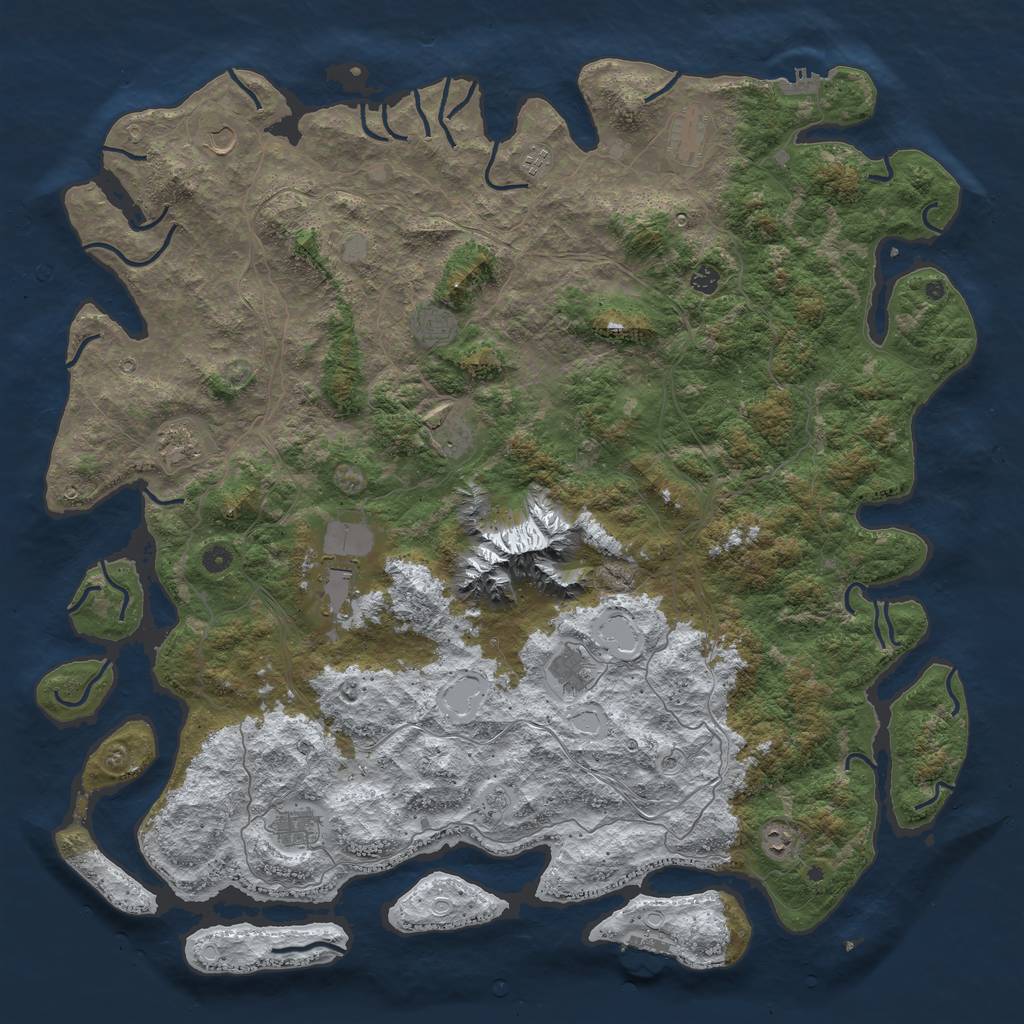 Rust Map: Procedural Map, Size: 5500, Seed: 11591, 20 Monuments
