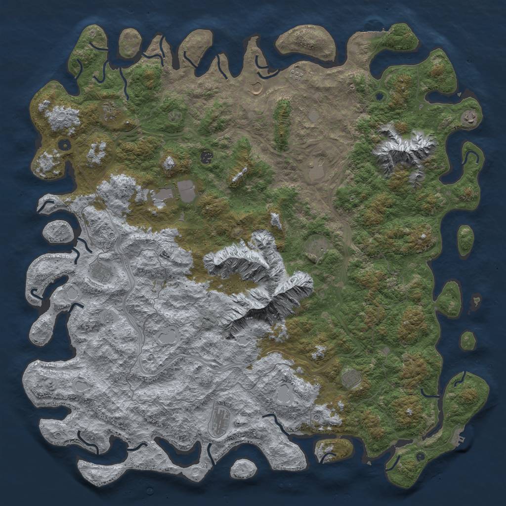 Rust Map: Procedural Map, Size: 6000, Seed: 1807, 20 Monuments