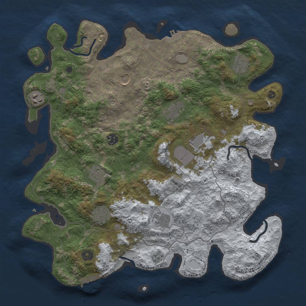Rust Map: Procedural Map, Size: 4000, Seed: 36357951, 19 Monuments