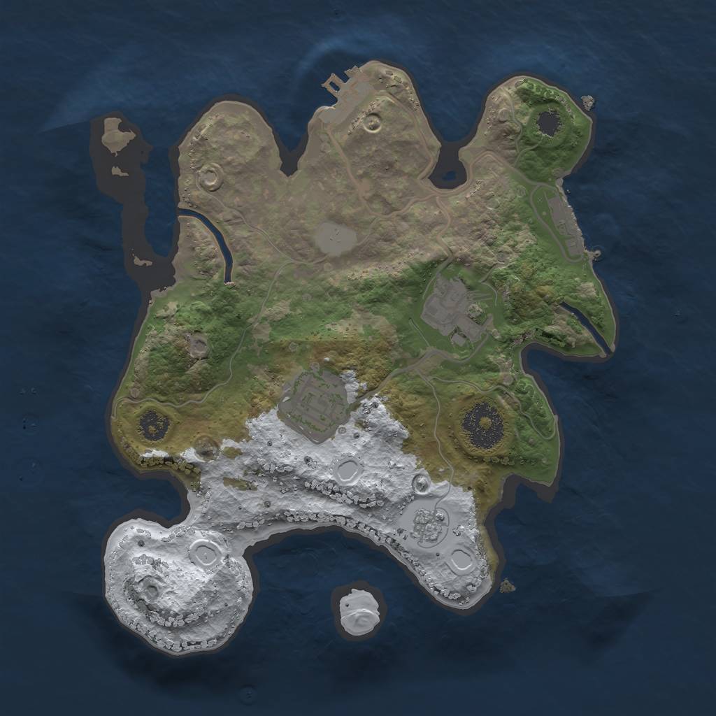 Rust Map: Procedural Map, Size: 2500, Seed: 613, 10 Monuments