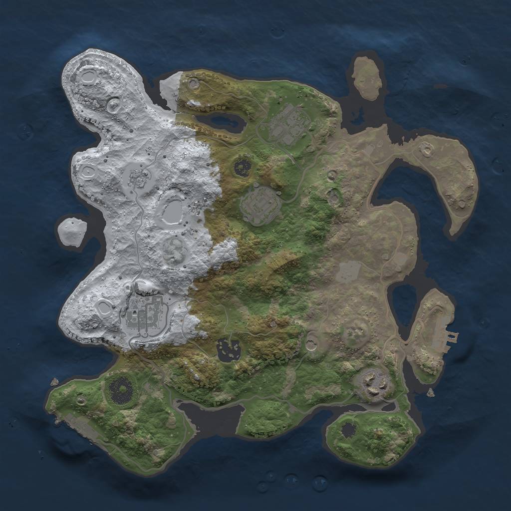 Rust Map: Procedural Map, Size: 3000, Seed: 19409, 14 Monuments