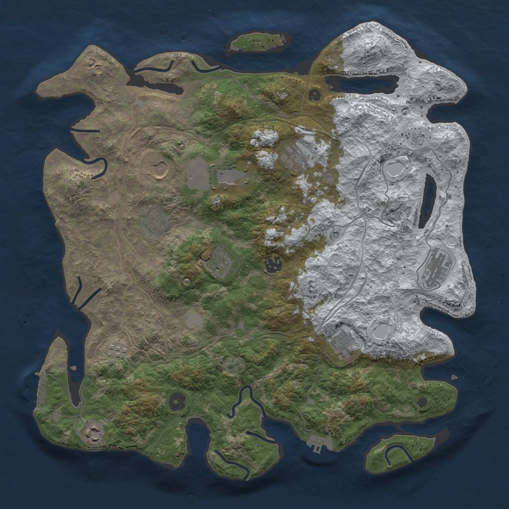 Rust Map: Procedural Map, Size: 4250, Seed: 345766345, 19 Monuments