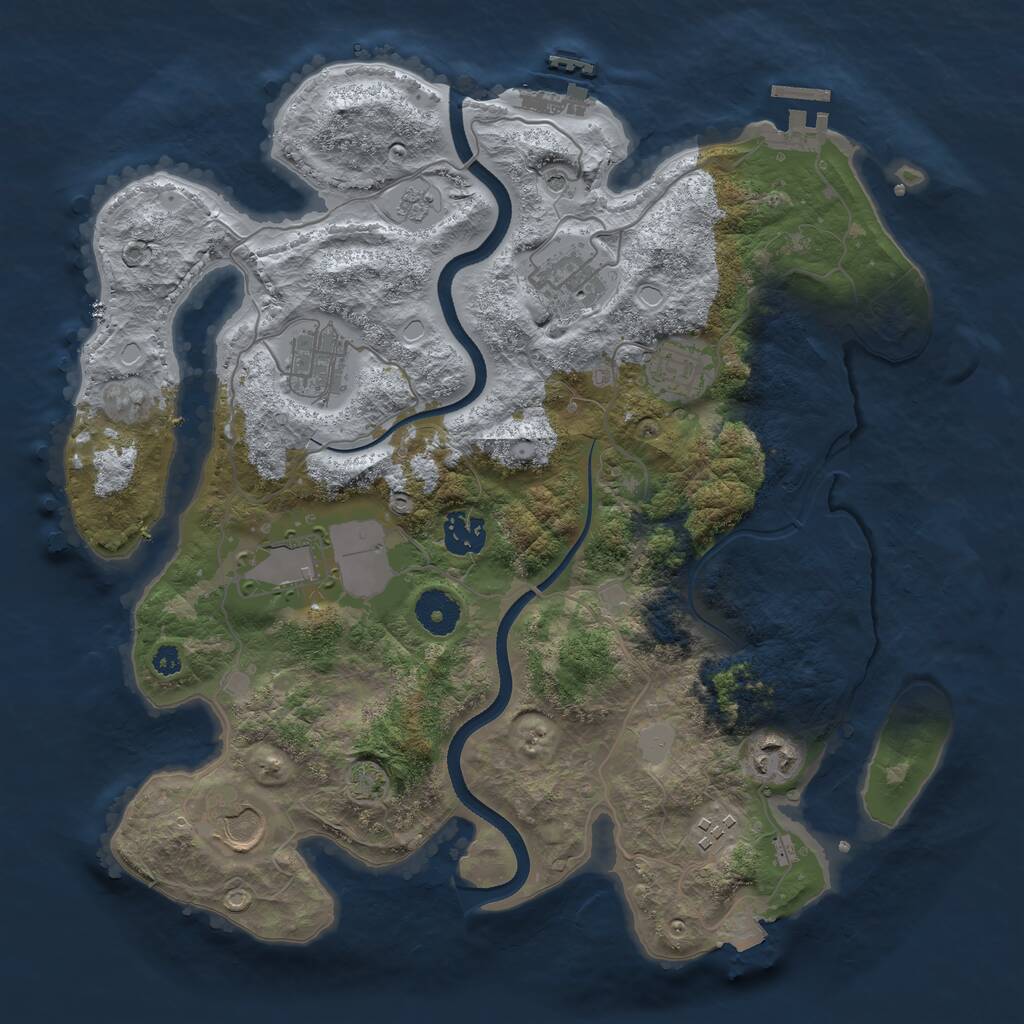 Rust Map: Procedural Map, Size: 3500, Seed: 1506694033, 14 Monuments