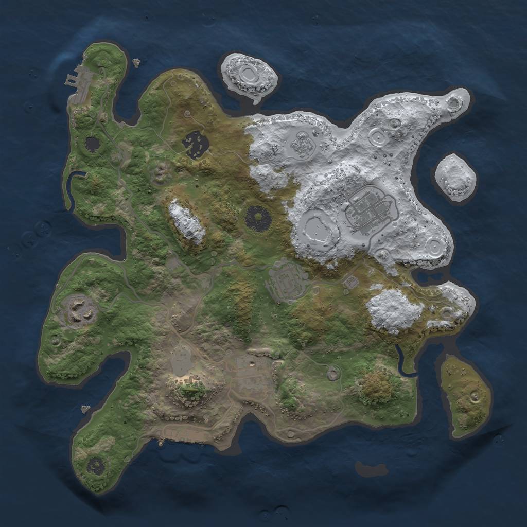 Rust Map: Procedural Map, Size: 3000, Seed: 920158996, 13 Monuments