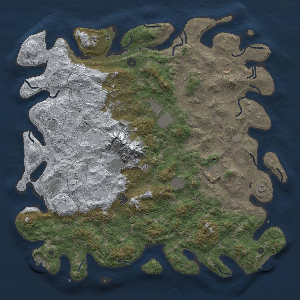 Rust Map: Procedural Map, Size: 5000, Seed: 2999515, 19 Monuments
