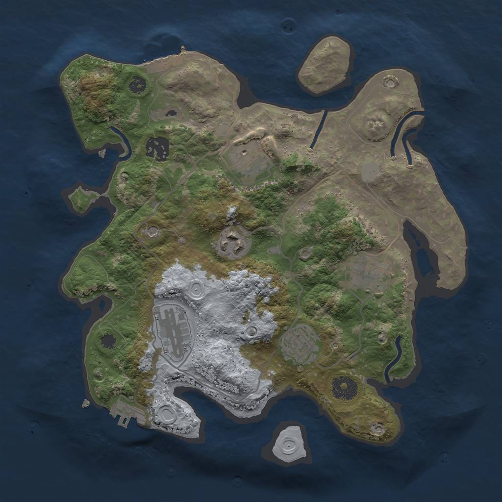 Rust Map: Procedural Map, Size: 3000, Seed: 220446318, 12 Monuments