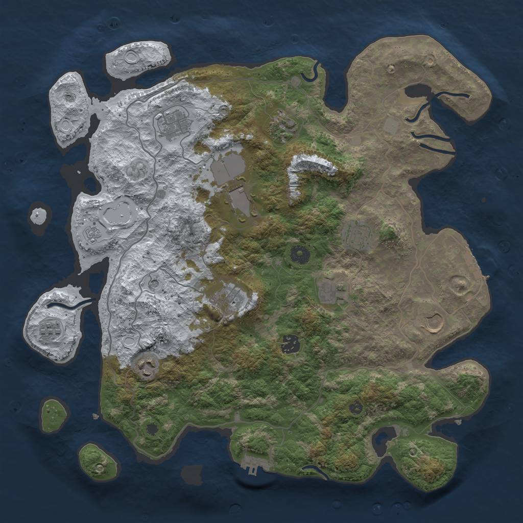 Rust Map: Procedural Map, Size: 4000, Seed: 114965, 19 Monuments