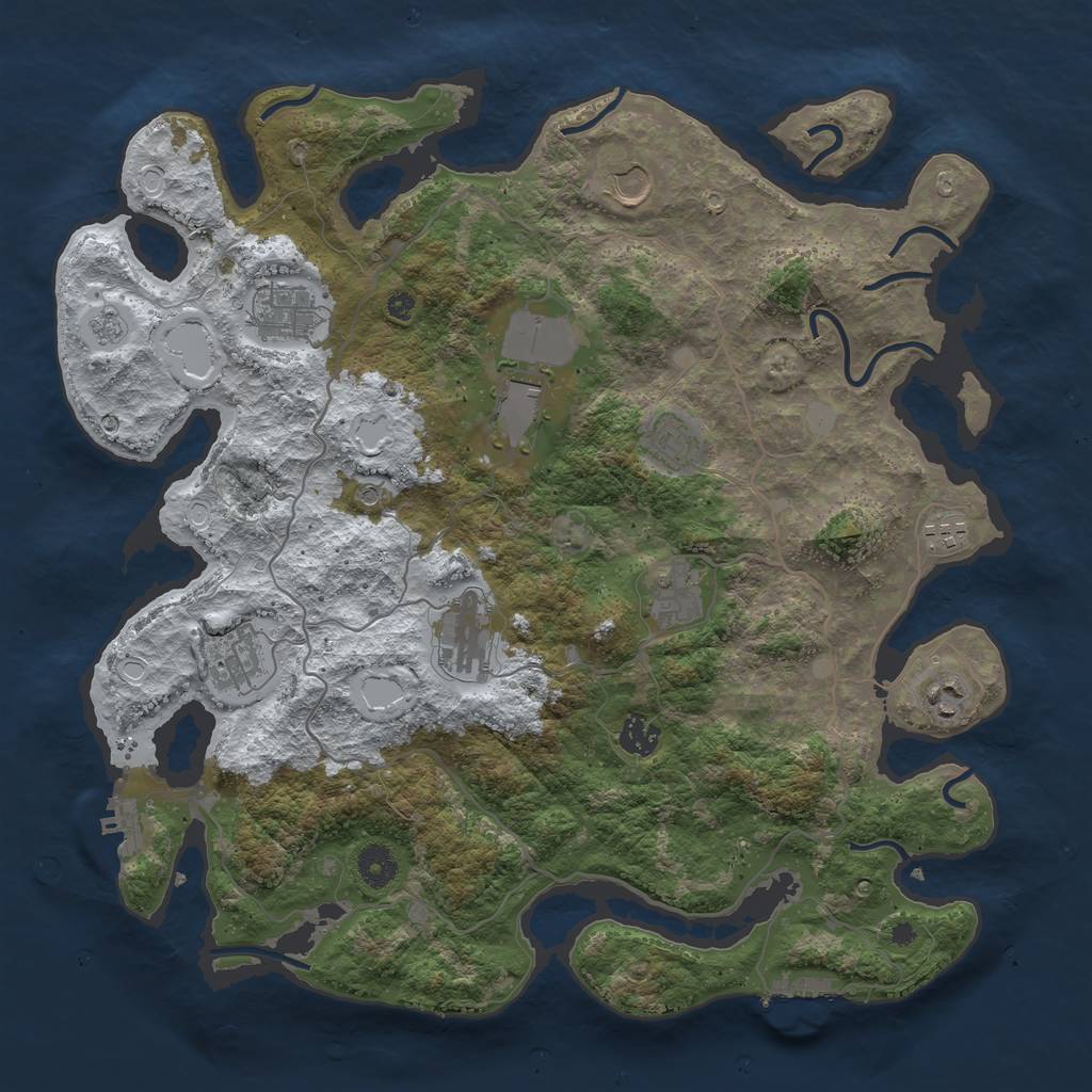 Rust Map: Procedural Map, Size: 4000, Seed: 22596, 19 Monuments