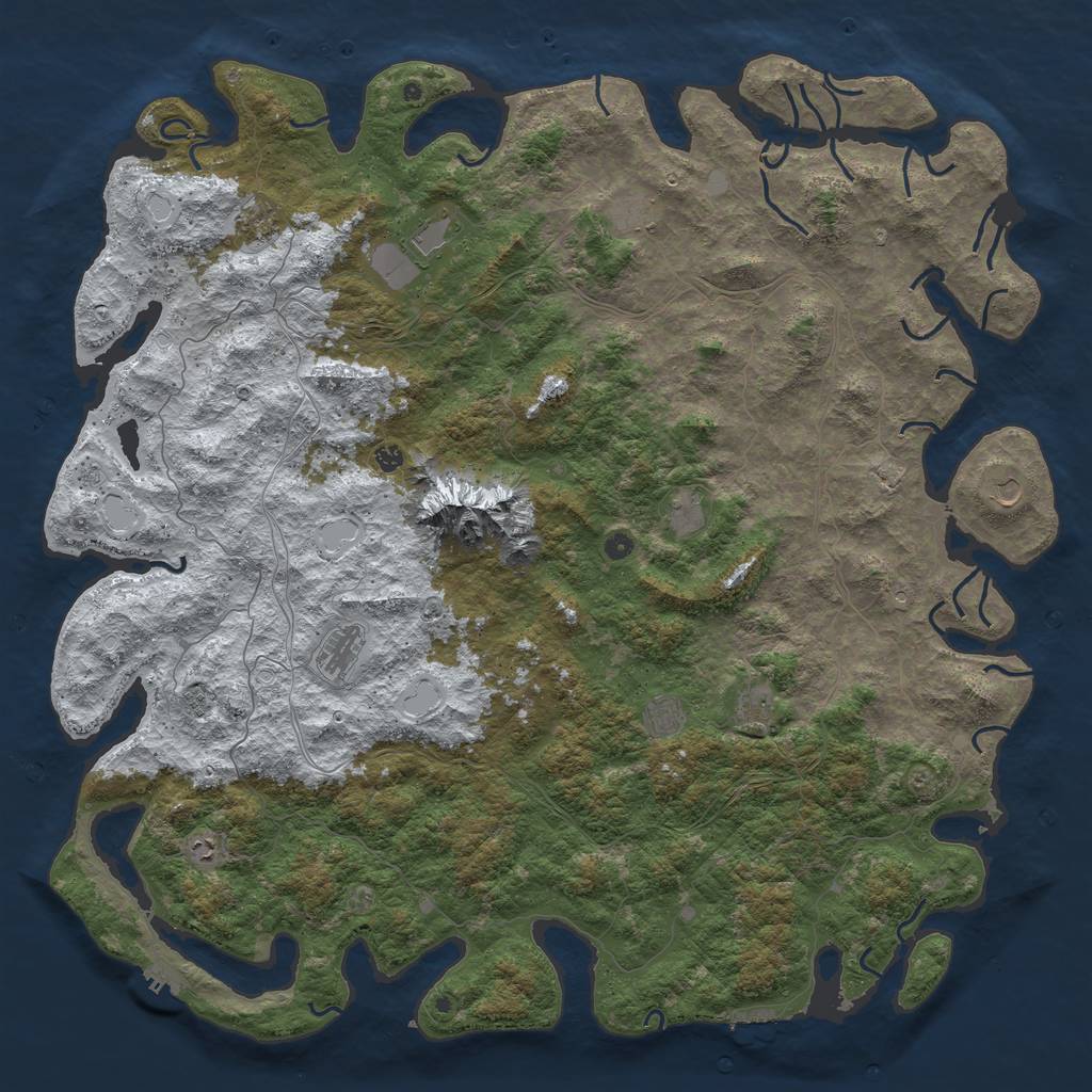 Rust Map: Procedural Map, Size: 6000, Seed: 815253221, 20 Monuments
