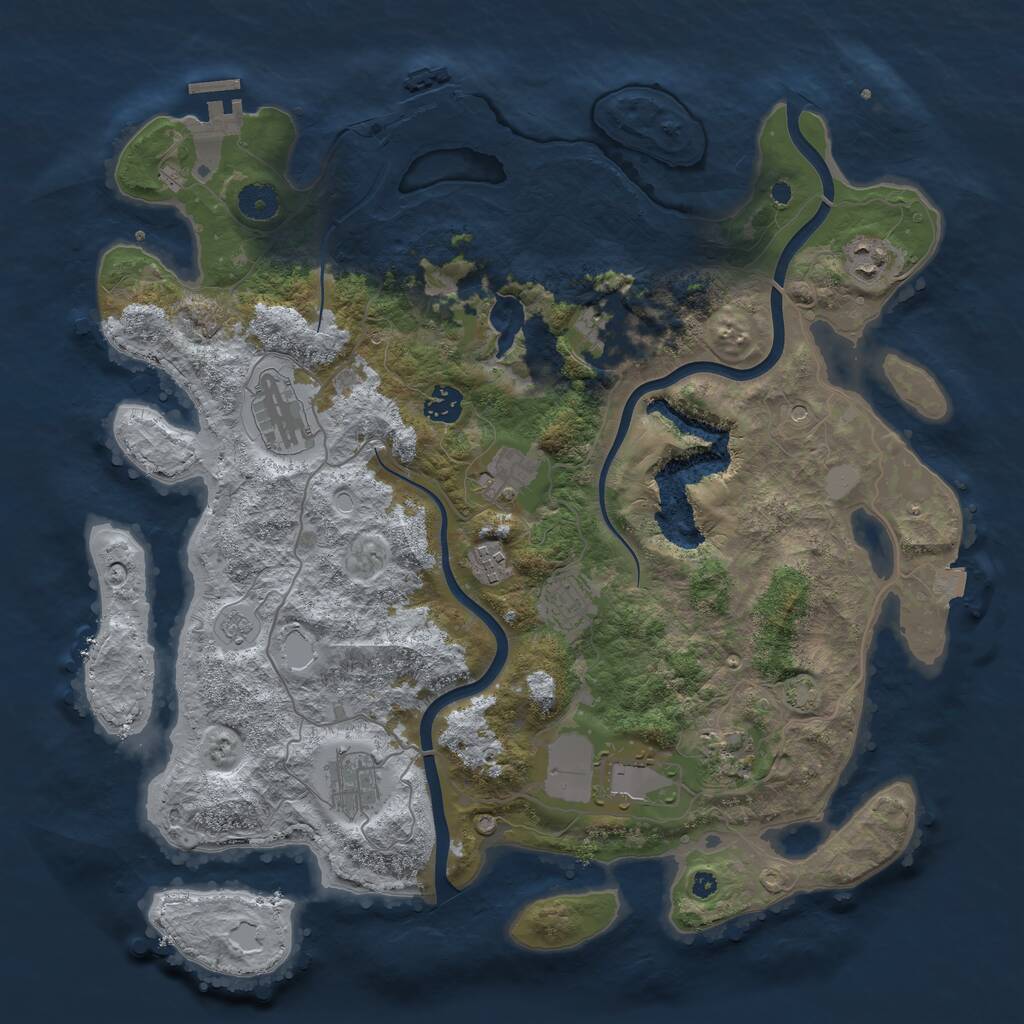 Rust Map: Procedural Map, Size: 4000, Seed: 12413, 16 Monuments