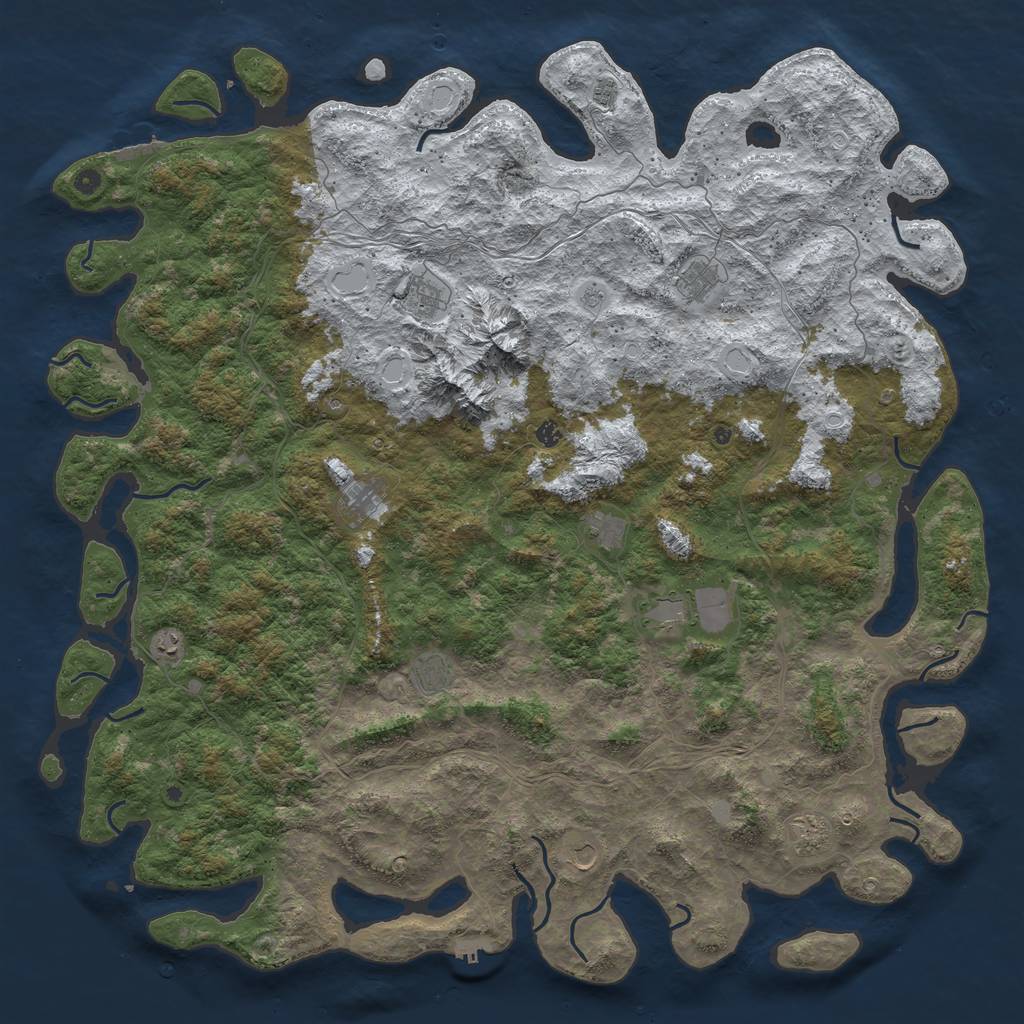Rust Map: Procedural Map, Size: 6000, Seed: 5513, 20 Monuments