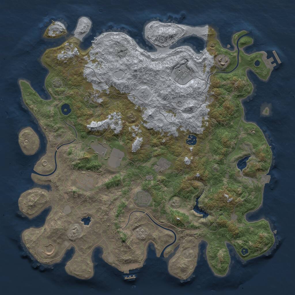 Rust Map: Procedural Map, Size: 4200, Seed: 173, 16 Monuments