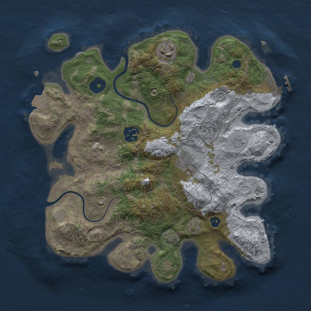 Rust Map: Procedural Map, Size: 3000, Seed: 10365, 8 Monuments