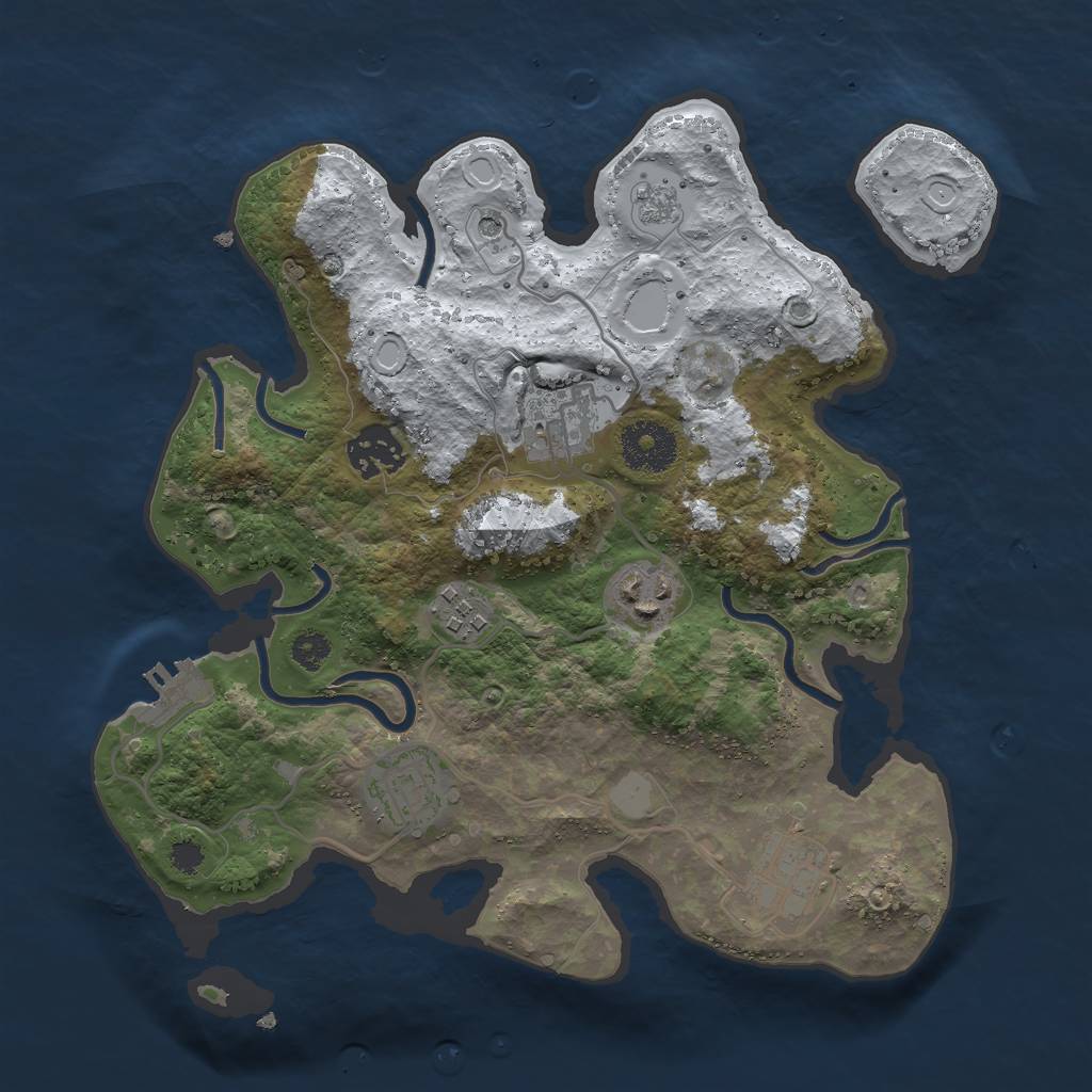 Rust Map: Procedural Map, Size: 3000, Seed: 40226721, 14 Monuments
