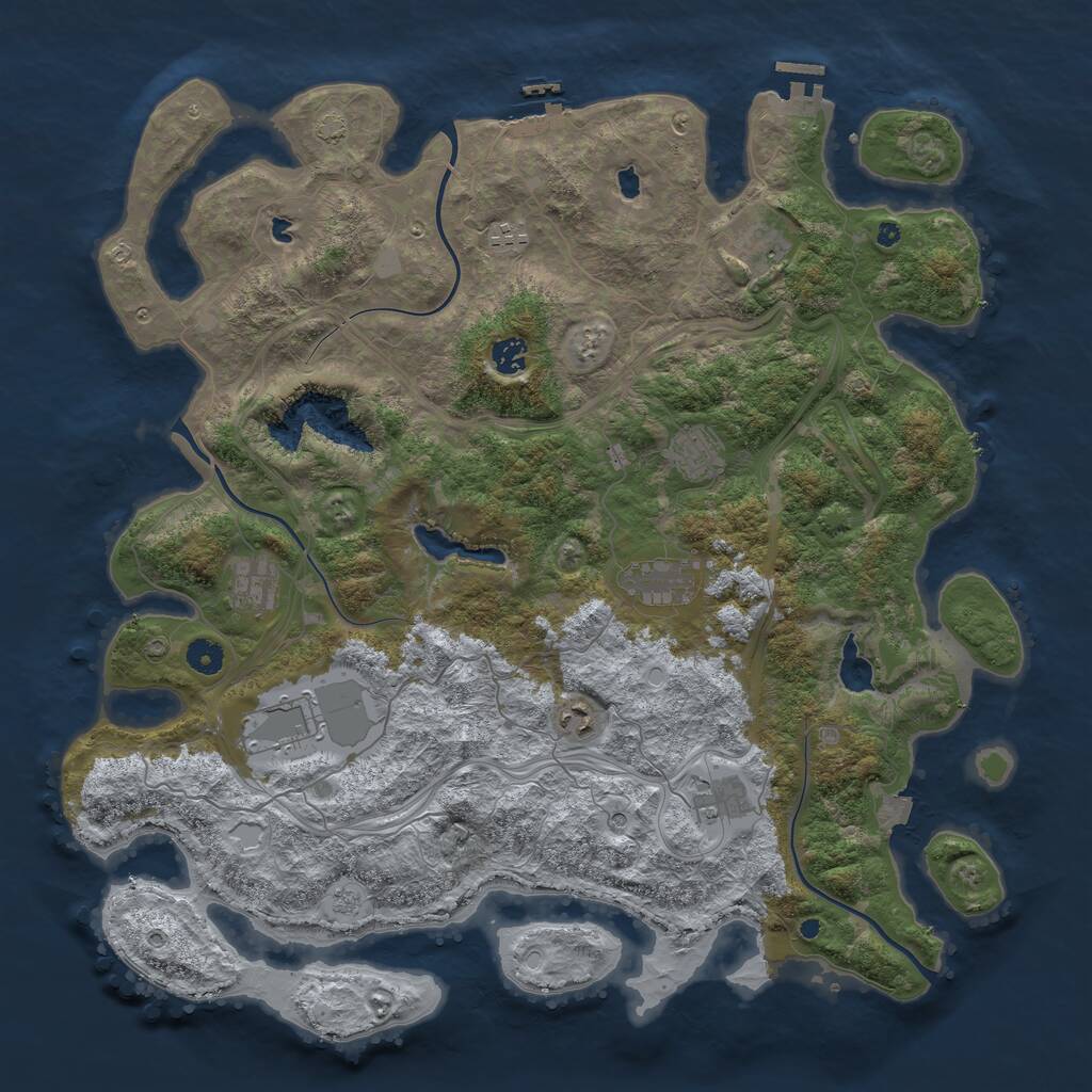 Rust Map: Procedural Map, Size: 4500, Seed: 1148, 15 Monuments