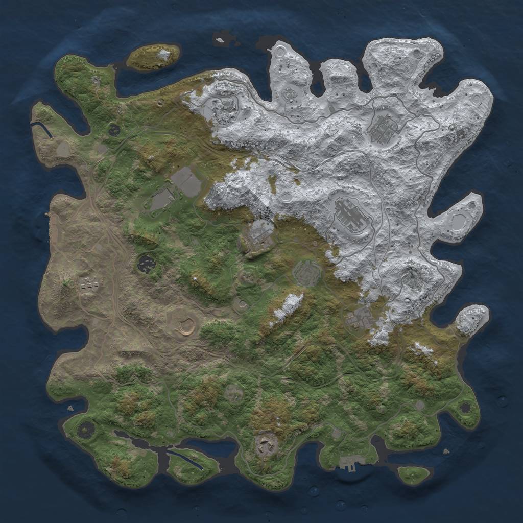 Rust Map: Procedural Map, Size: 4500, Seed: 610, 20 Monuments