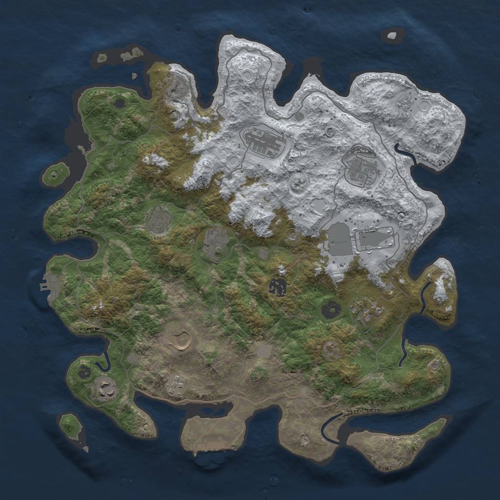 Rust Map: Procedural Map, Size: 4000, Seed: 167449, 19 Monuments