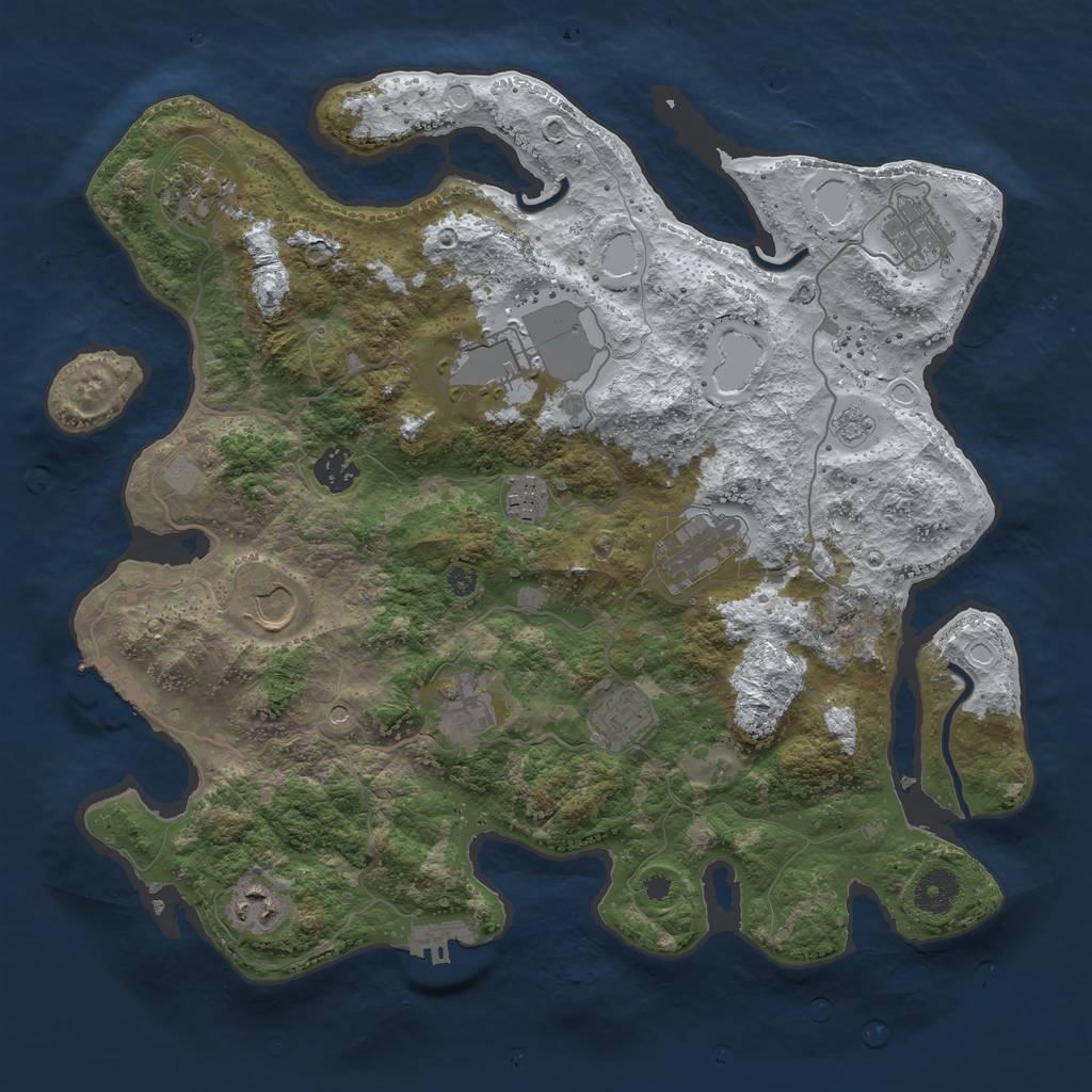 Rust Map: Procedural Map, Size: 3700, Seed: 63177503, 19 Monuments
