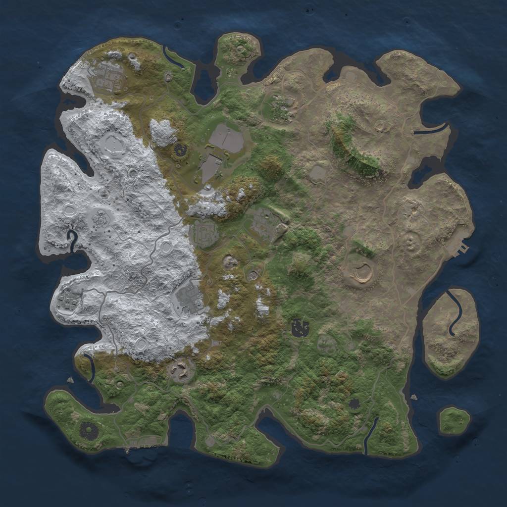 Rust Map: Procedural Map, Size: 4000, Seed: 278542, 19 Monuments