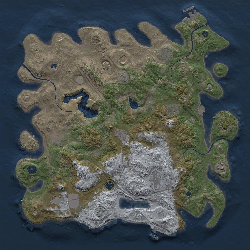 Rust Map: Procedural Map, Size: 4250, Seed: 619868452, 16 Monuments