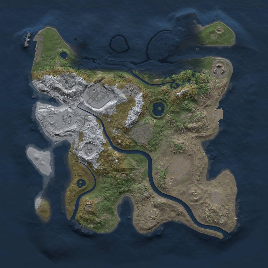 Rust Map: Procedural Map, Size: 3000, Seed: 296, 11 Monuments
