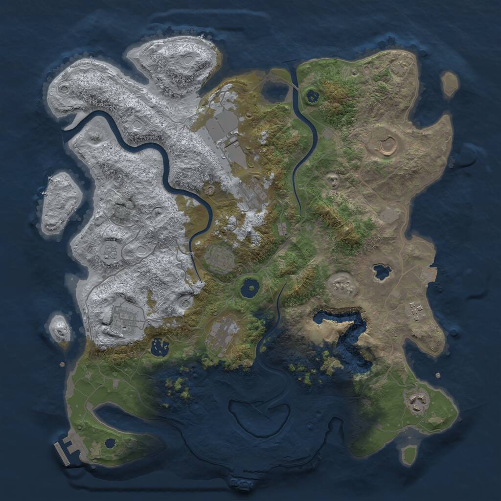 Rust Map: Procedural Map, Size: 4000, Seed: 75714087, 15 Monuments