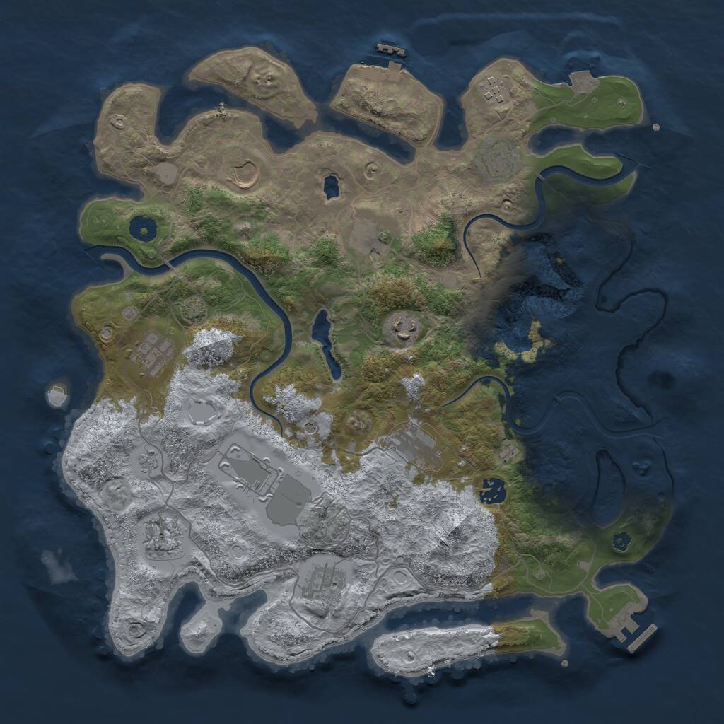Rust Map: Procedural Map, Size: 4000, Seed: 2131422, 17 Monuments