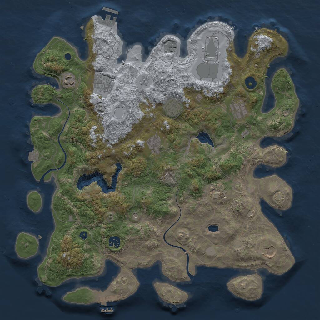 Rust Map: Procedural Map, Size: 4000, Seed: 37697, 16 Monuments