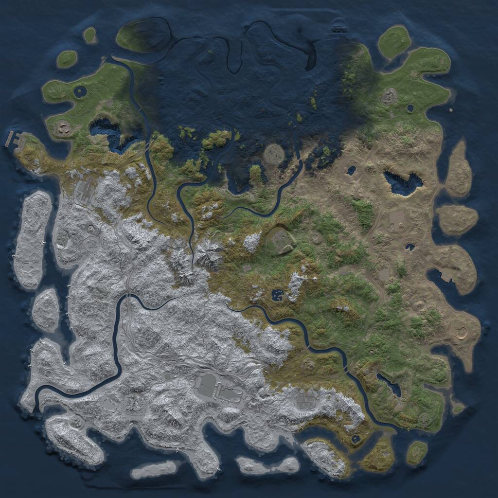Rust Map: Procedural Map, Size: 6000, Seed: 1169113285, 17 Monuments