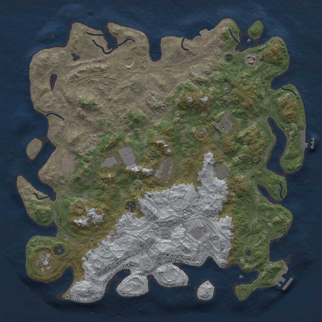 Rust Map: Procedural Map, Size: 4500, Seed: 755620, 17 Monuments