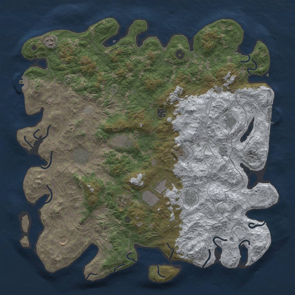 Rust Map: Procedural Map, Size: 4800, Seed: 1848984896, 20 Monuments