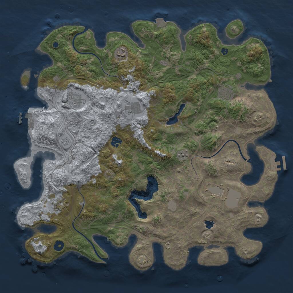 Rust Map: Procedural Map, Size: 4250, Seed: 535272, 14 Monuments