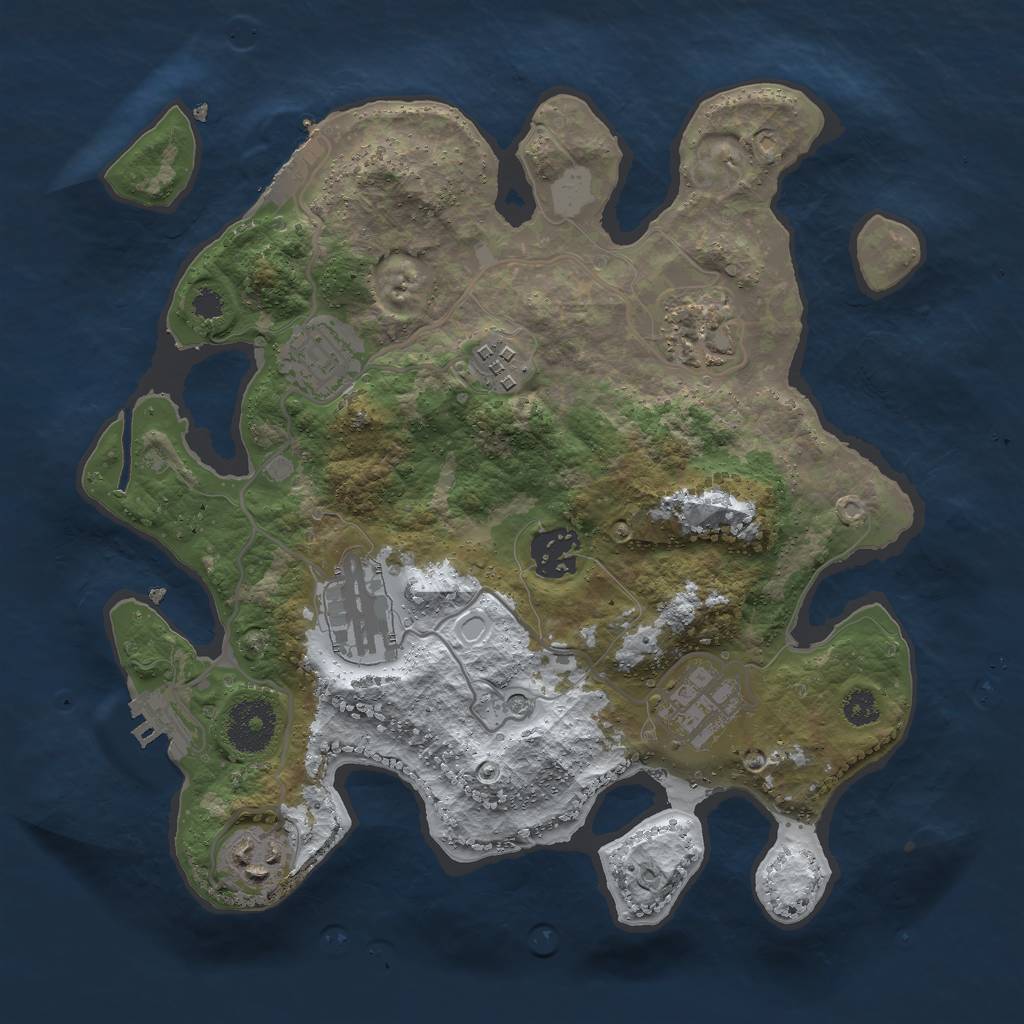 Rust Map: Procedural Map, Size: 3000, Seed: 270622, 15 Monuments