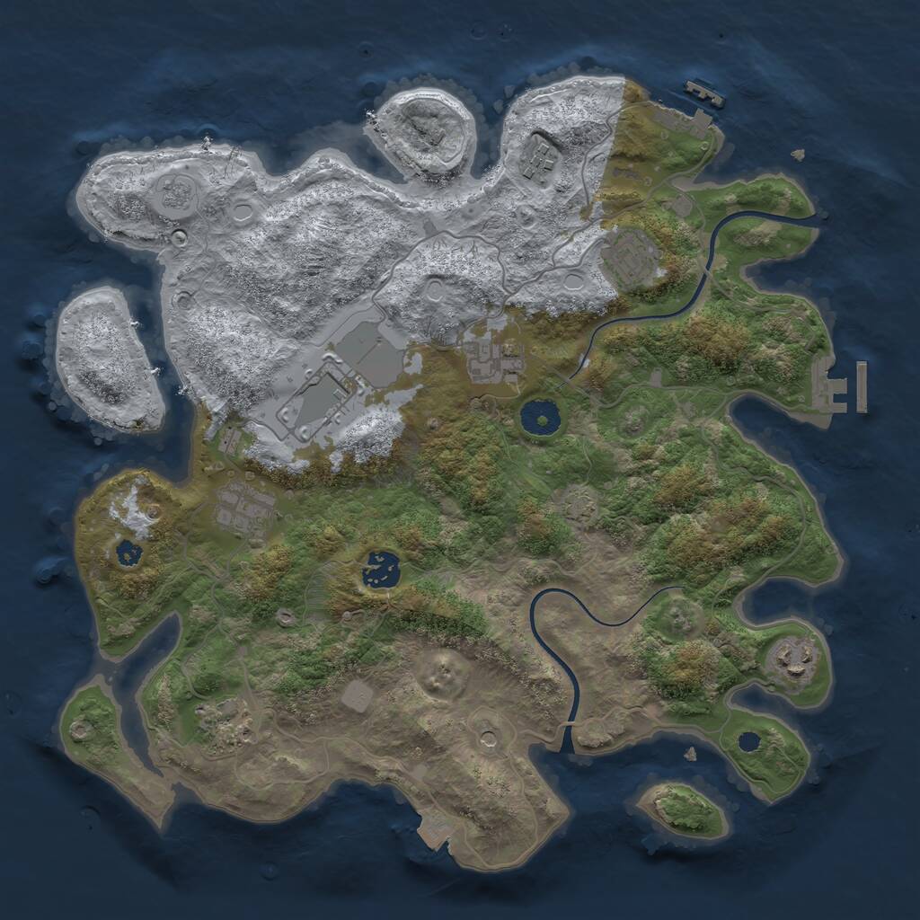 Rust Map: Procedural Map, Size: 3600, Seed: 2541, 14 Monuments