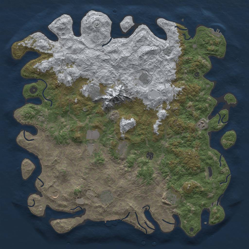 Rust Map: Procedural Map, Size: 5000, Seed: 294717933, 20 Monuments