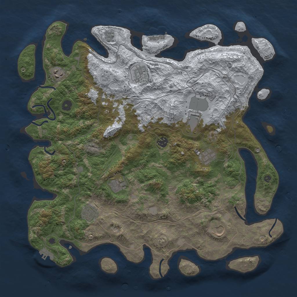 Rust Map: Procedural Map, Size: 4250, Seed: 1522756727, 18 Monuments