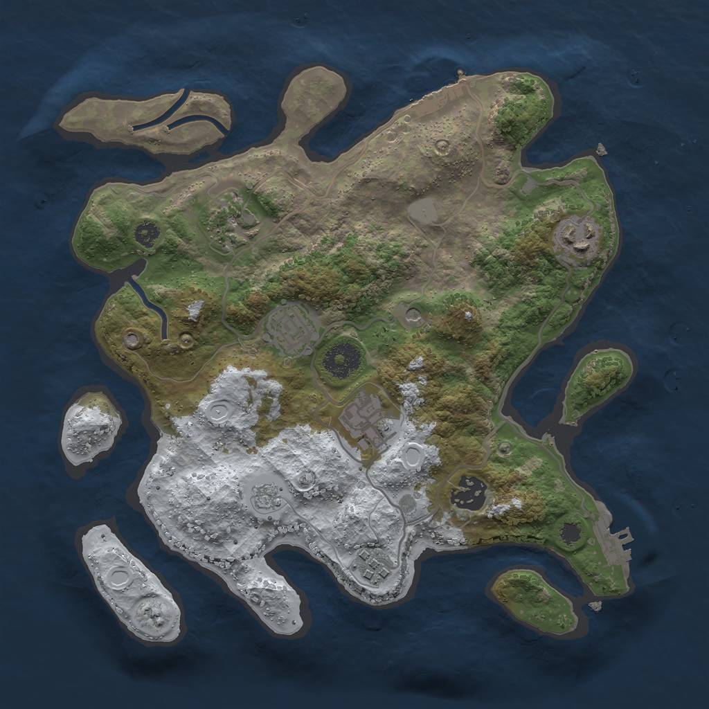 Rust Map: Procedural Map, Size: 3000, Seed: 6061, 15 Monuments