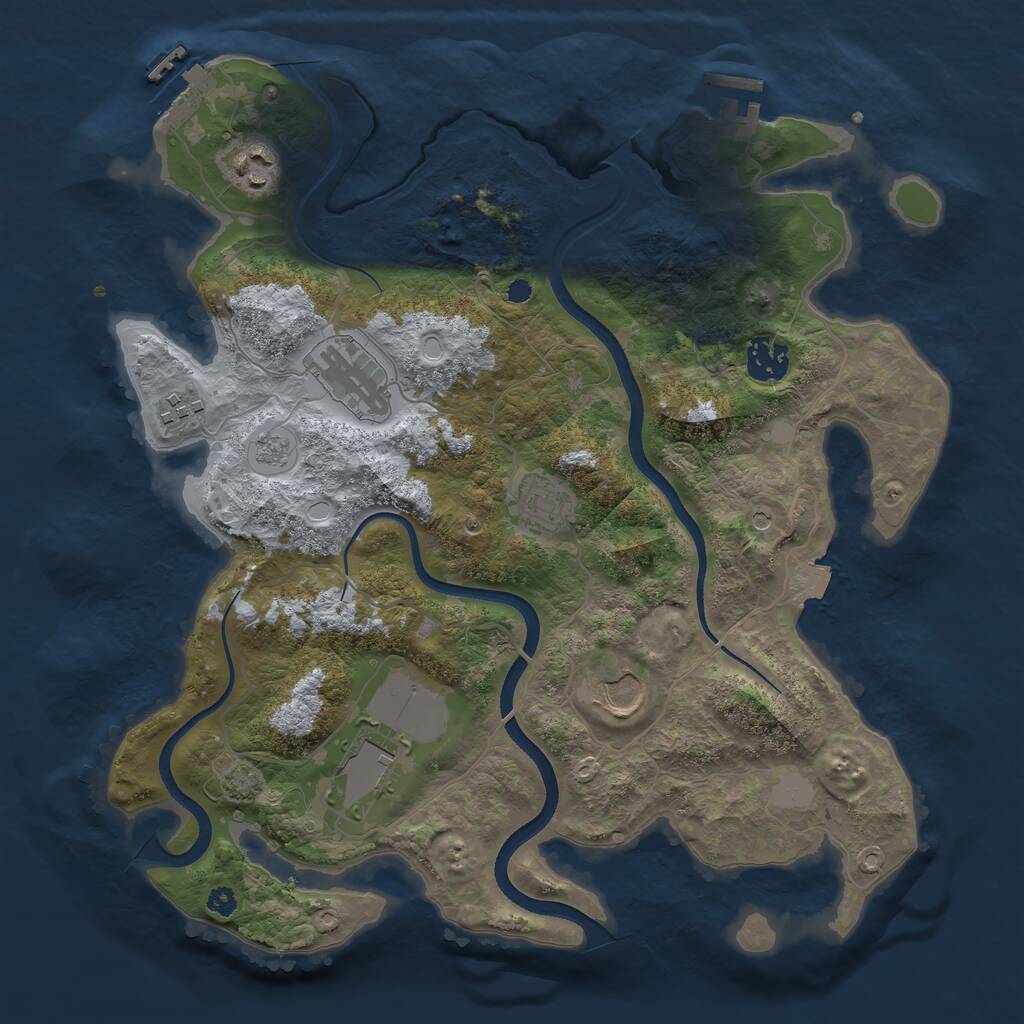 Rust Map: Procedural Map, Size: 3500, Seed: 548313639, 13 Monuments