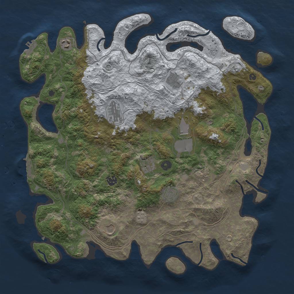 Rust Map: Procedural Map, Size: 4250, Seed: 316559, 19 Monuments