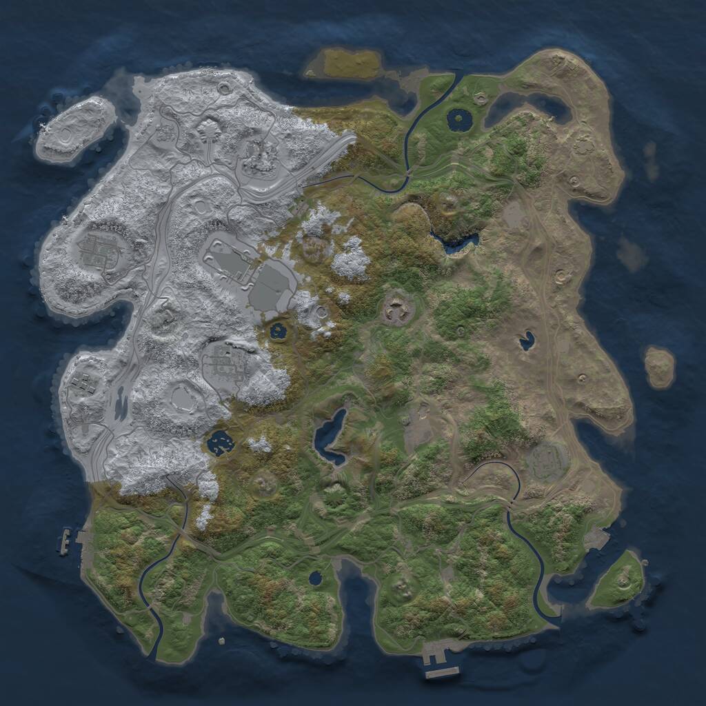 Rust Map: Procedural Map, Size: 4250, Seed: 811920607, 15 Monuments
