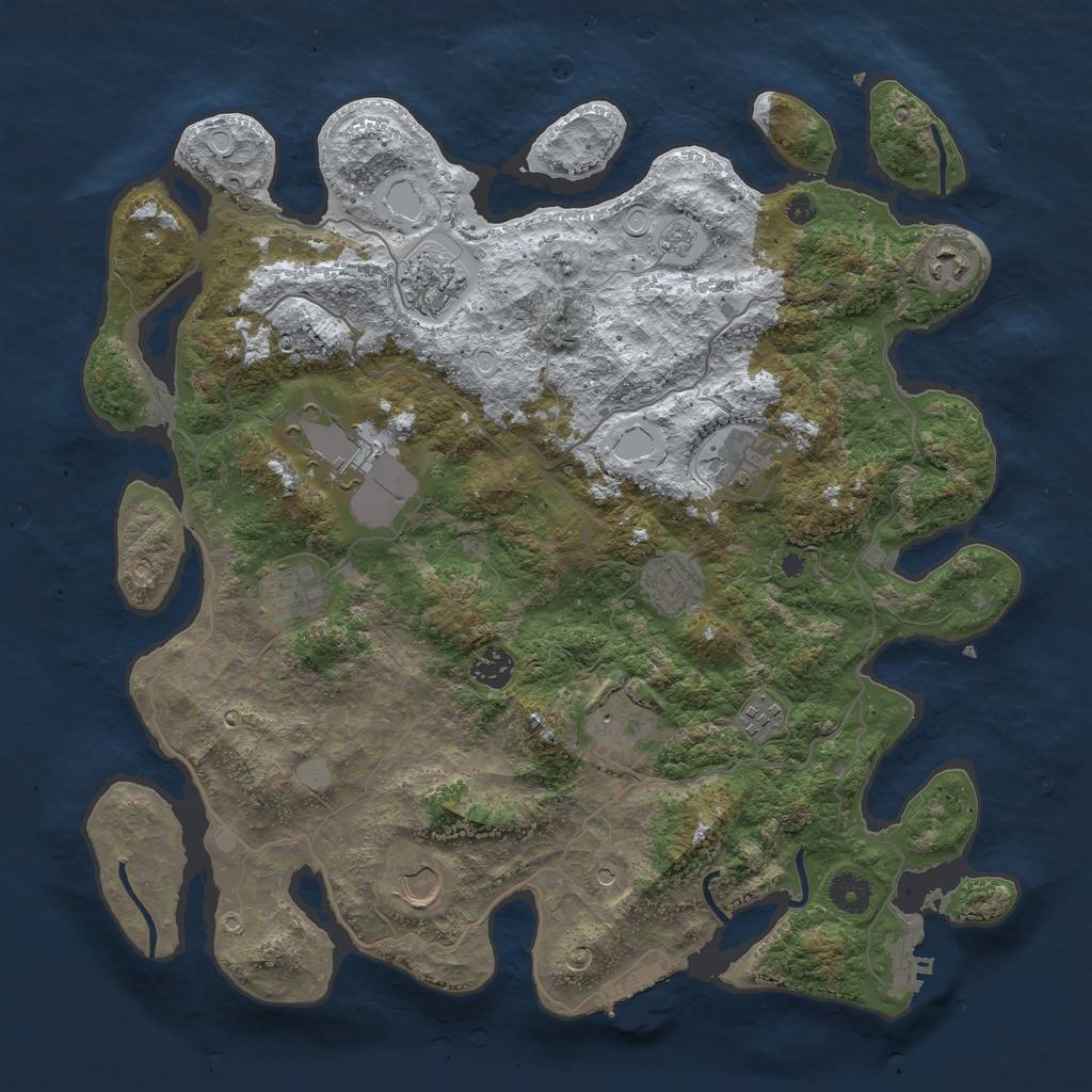 Rust Map: Procedural Map, Size: 4000, Seed: 453060, 19 Monuments