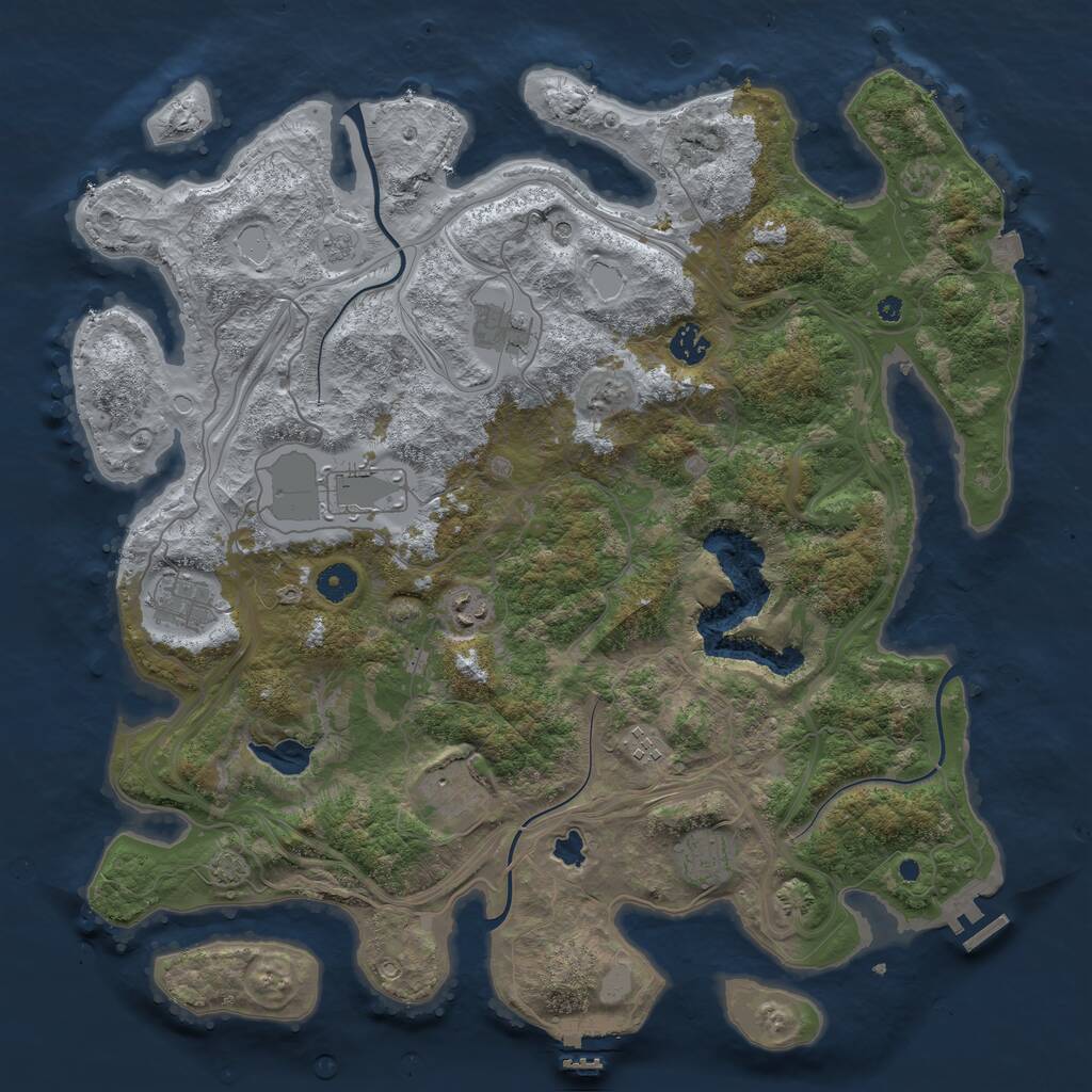 Rust Map: Procedural Map, Size: 4250, Seed: 856476, 14 Monuments