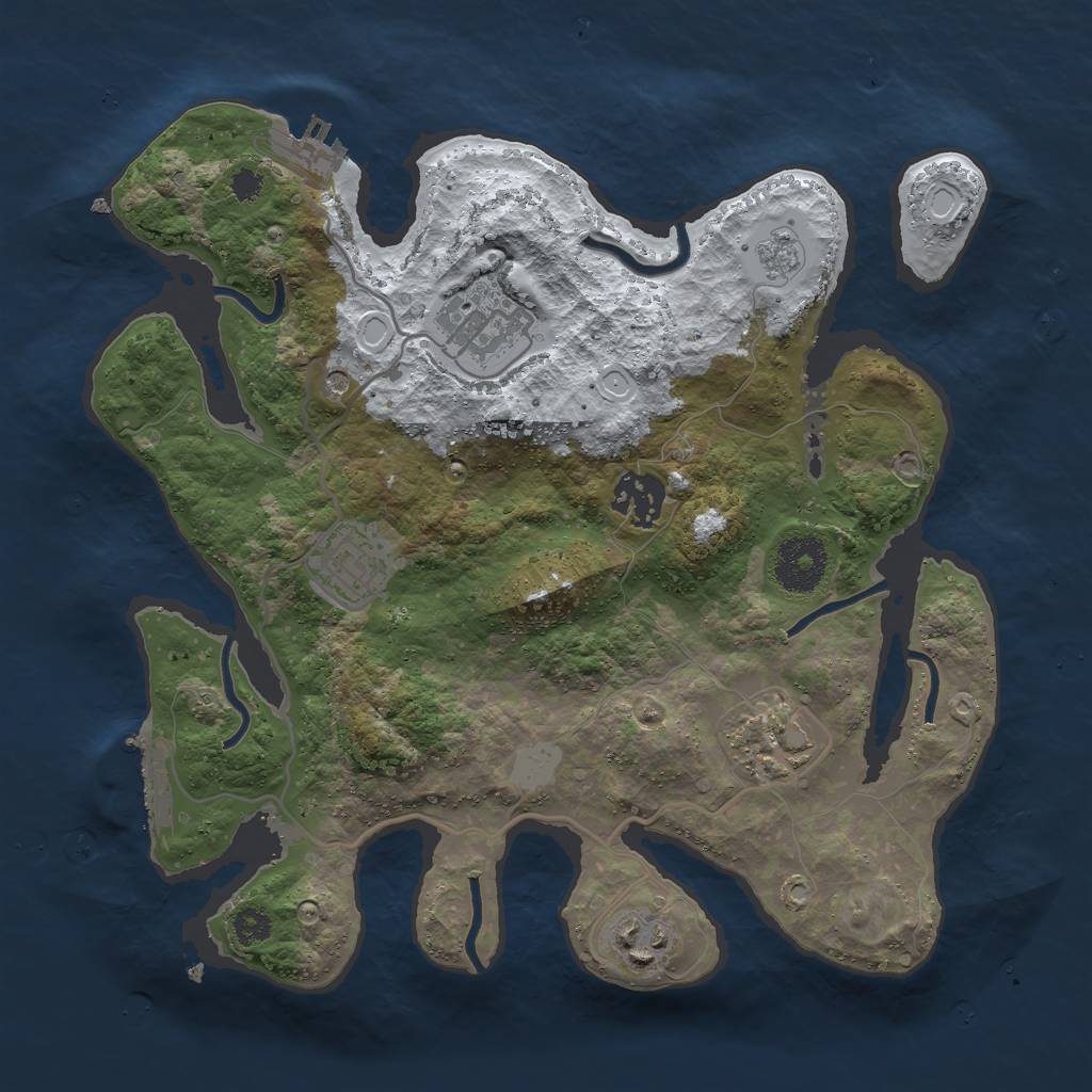 Rust Map: Procedural Map, Size: 3000, Seed: 11318, 14 Monuments