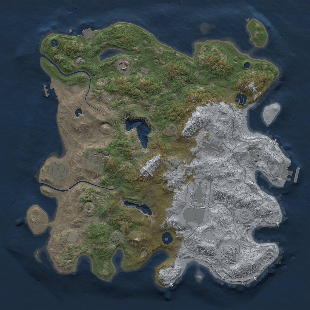 Rust Map: Procedural Map, Size: 4000, Seed: 903125, 14 Monuments