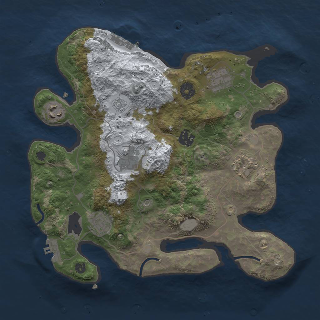 Rust Map: Procedural Map, Size: 3000, Seed: 12624, 15 Monuments