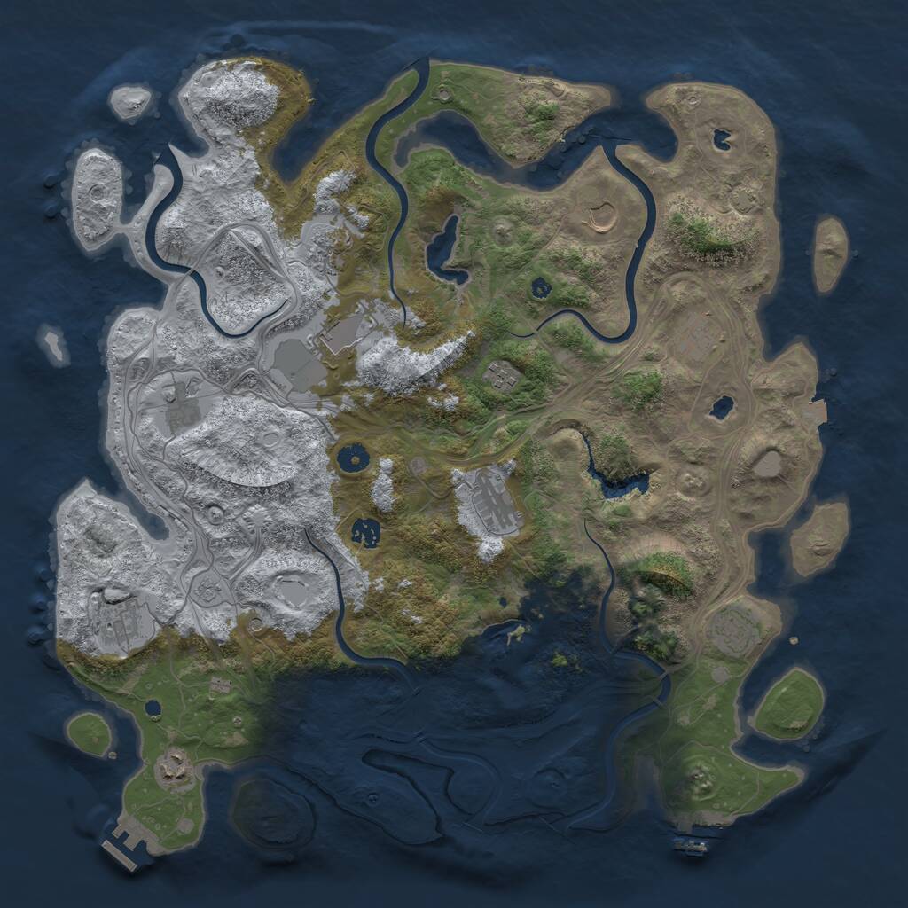 Rust Map: Procedural Map, Size: 4500, Seed: 85452, 17 Monuments