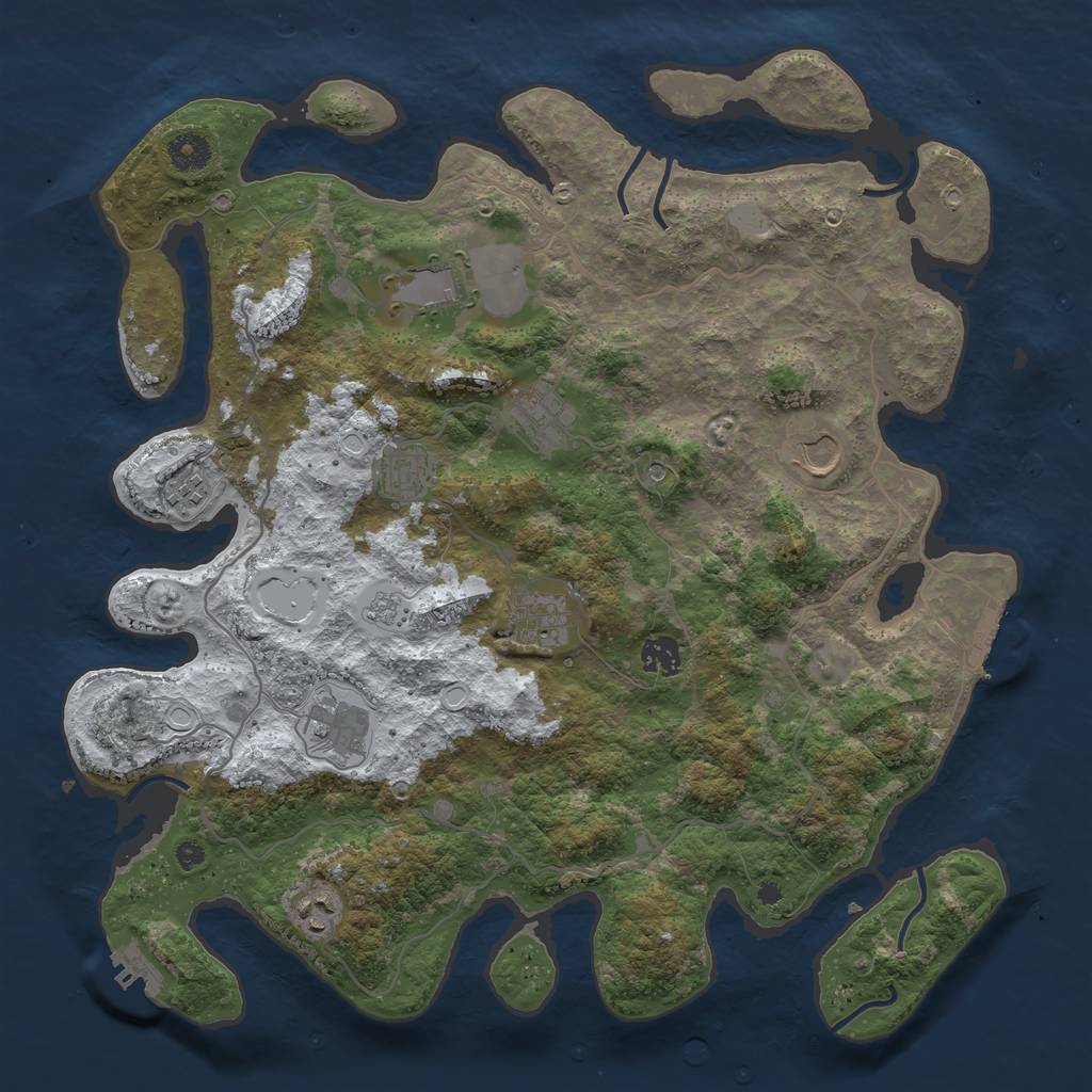 Rust Map: Procedural Map, Size: 4000, Seed: 413515, 18 Monuments