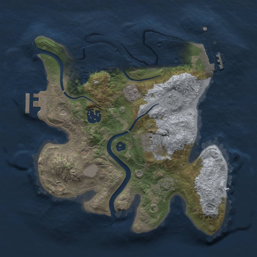 Rust Map: Procedural Map, Size: 2608, Seed: 420, 9 Monuments